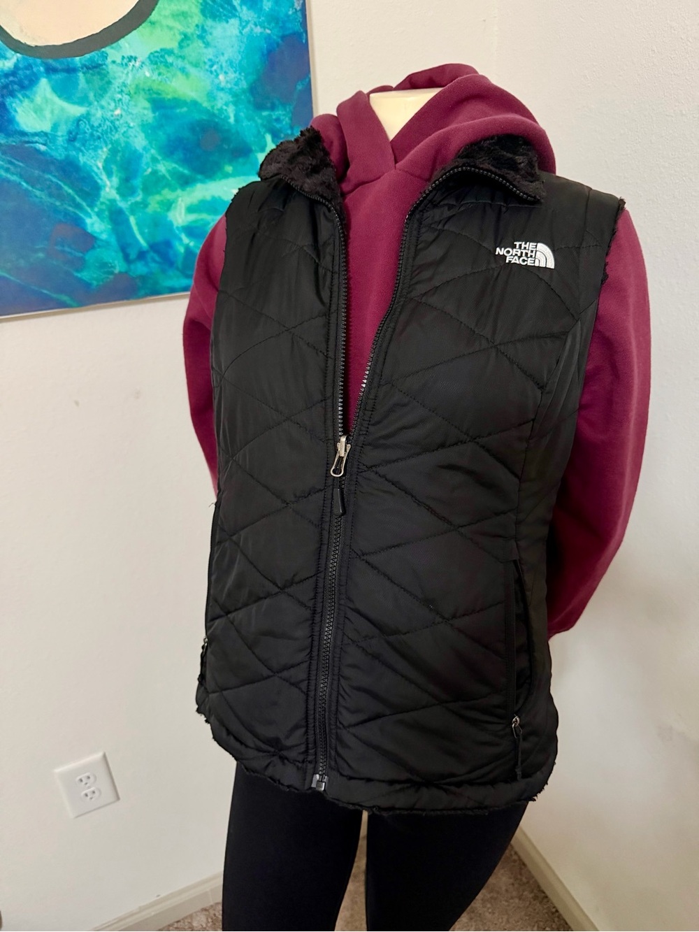 The North Face Reversible Black Quilted Puffer Vest